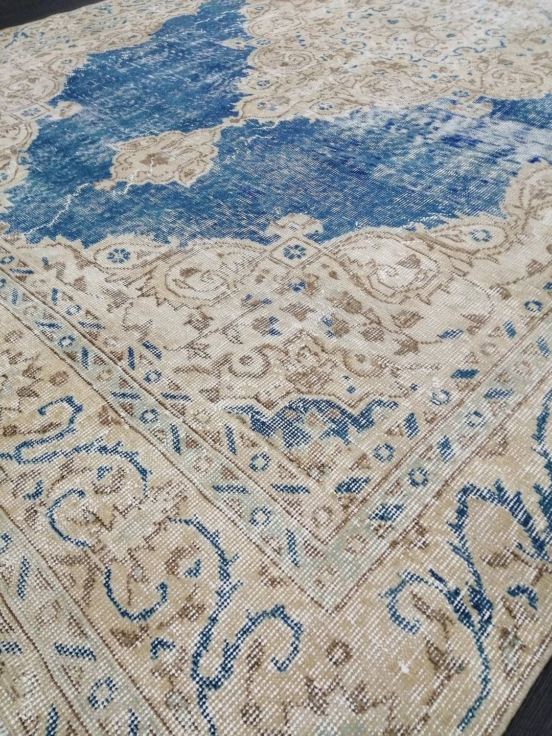 Blue Turkish Runner Rug 6' 3" x 10' 5" Hand-Knotted | No. WR42081