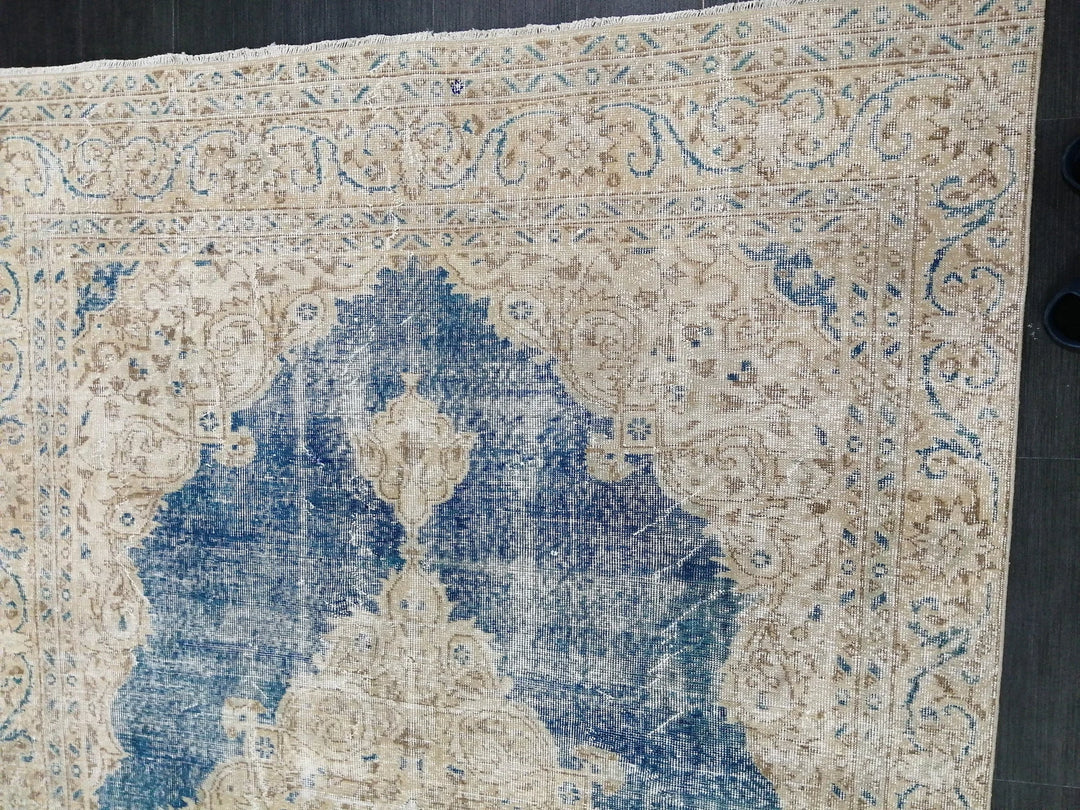Blue Turkish Runner Rug 6' 3" x 10' 5" Hand-Knotted | No. WR42081