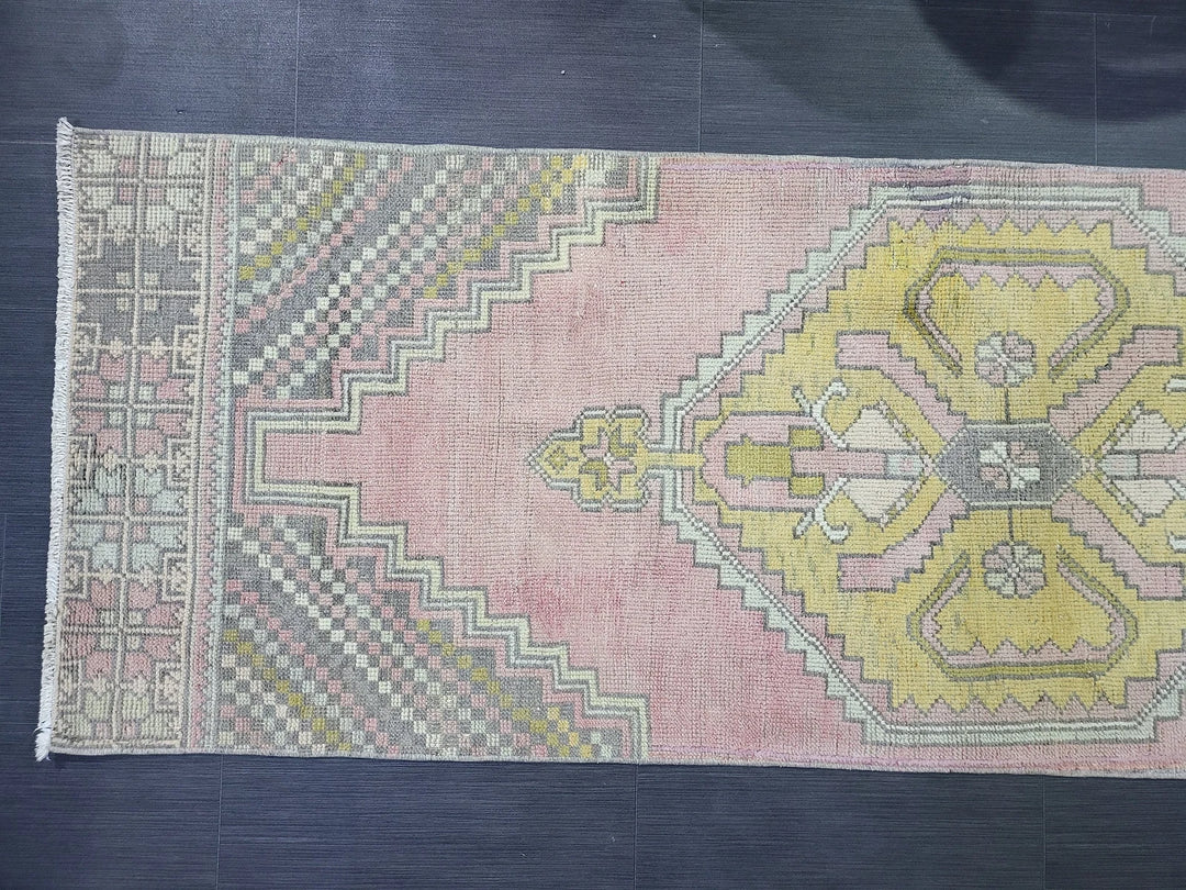 Beige Turkish Runner Rug 2' 6" x 10' 2" Hand-Knotted | No. WR42088