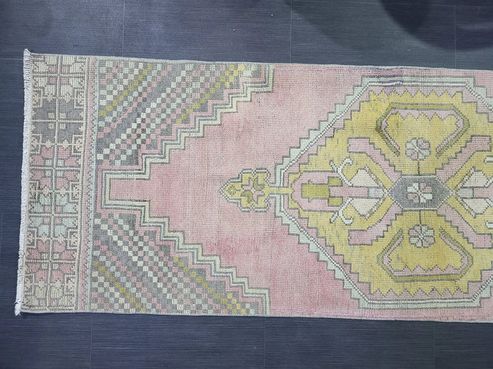 Beige Turkish Runner Rug 2' 6" x 10' 2" Hand-Knotted | No. WR42088