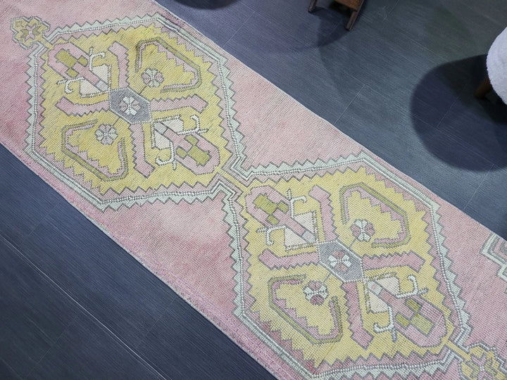 Beige Turkish Runner Rug 2' 6" x 10' 2" Hand-Knotted | No. WR42088