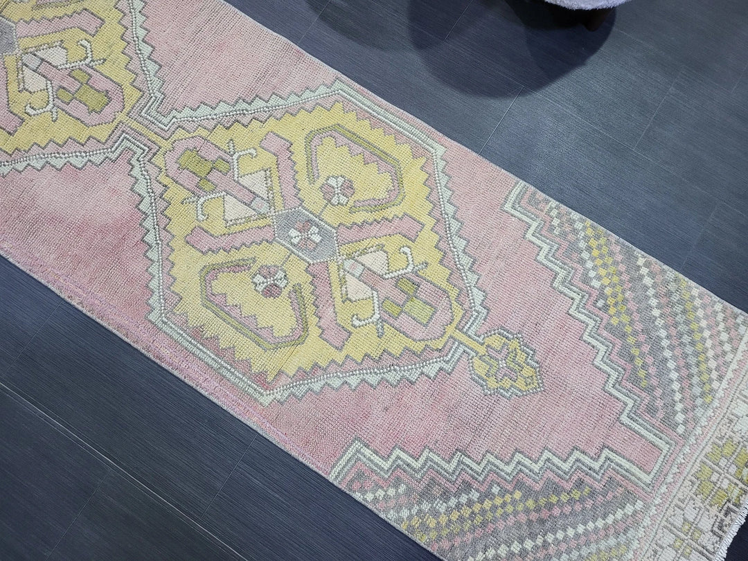 Beige Turkish Runner Rug 2' 6" x 10' 2" Hand-Knotted | No. WR42088