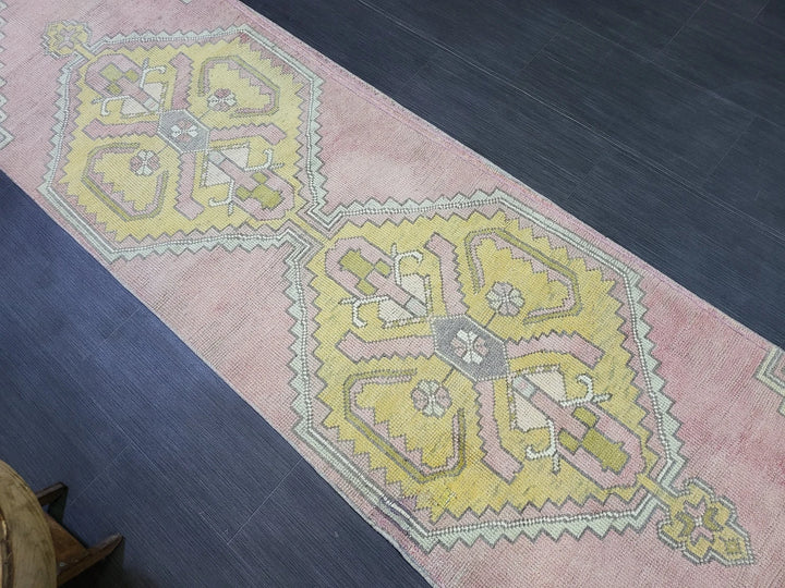 Beige Turkish Runner Rug 2' 6" x 10' 2" Hand-Knotted | No. WR42088
