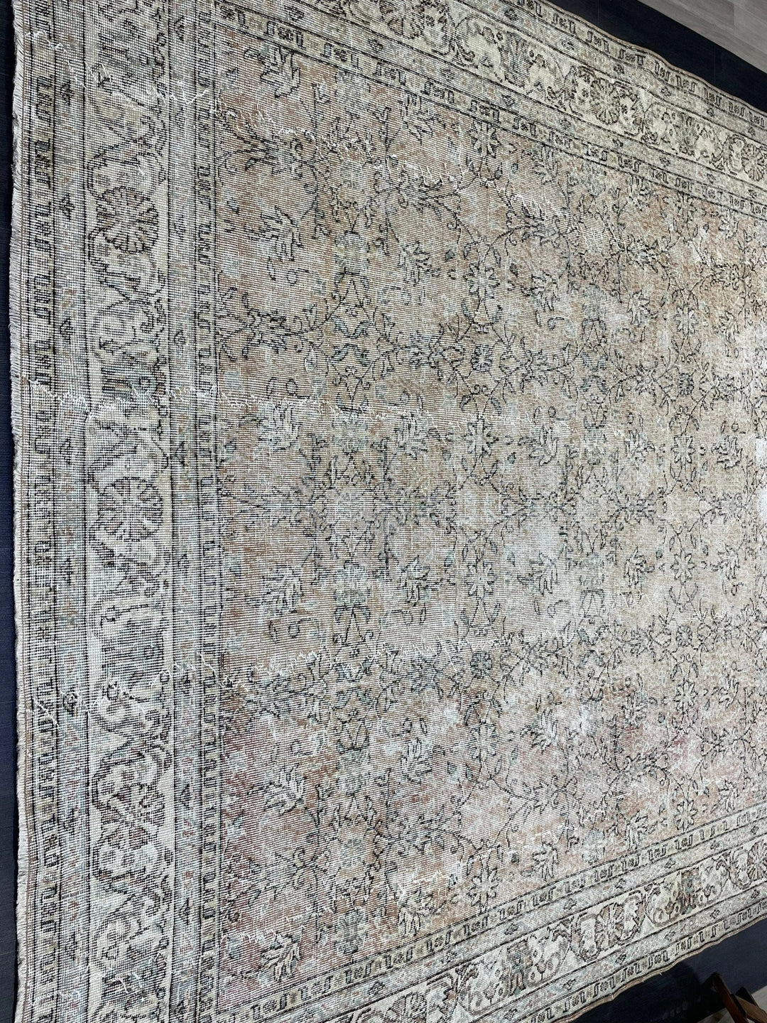 Beige Turkish Vintage Rug 8' 5" x 12' 1" Hand-Knotted | No. WR42134