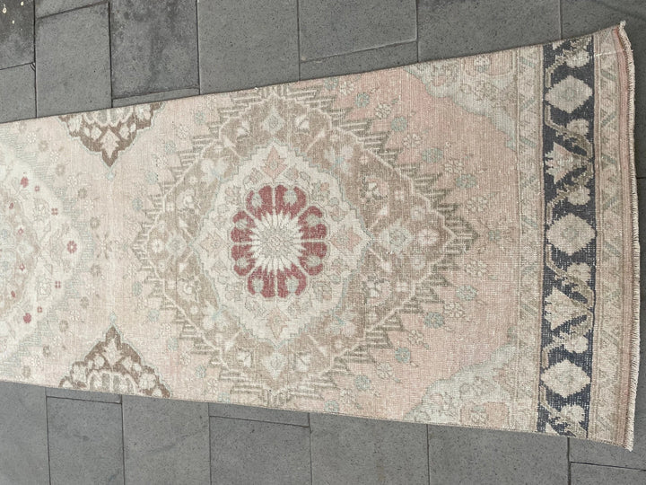 Pink Turkish Runner Rug 2' 10" x 12' 6" Hand-Knotted | No. WR42293