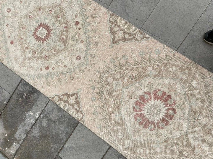 Pink Turkish Runner Rug 2' 10" x 12' 6" Hand-Knotted | No. WR42293