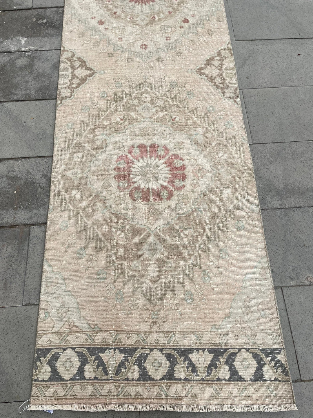 Pink Turkish Runner Rug 2' 10" x 12' 6" Hand-Knotted | No. WR42293