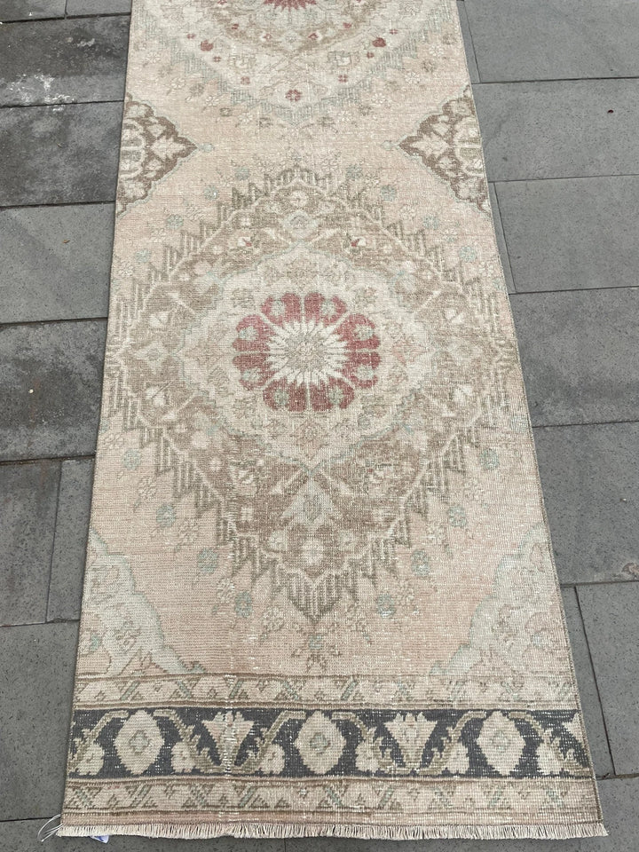 Pink Turkish Runner Rug 2' 10" x 12' 6" Hand-Knotted | No. WR42293