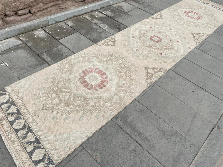 Pink Turkish Runner Rug 2' 10" x 12' 6" Hand-Knotted | No. WR42293