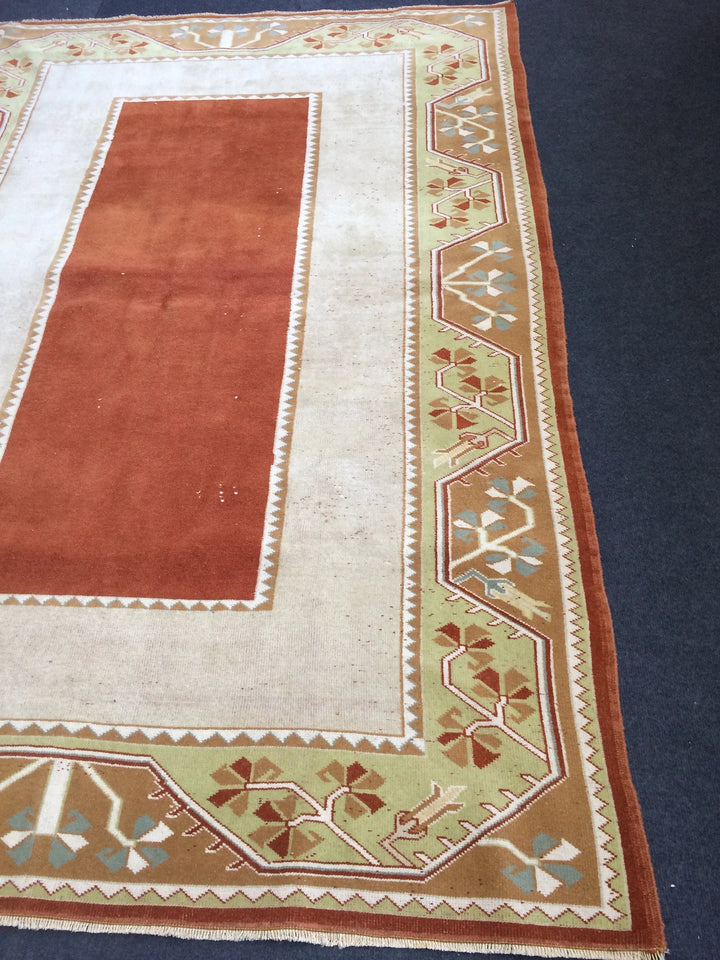 Beige Turkish Runner Rug 5' x 7' 8" Hand-Knotted | No. WR42492