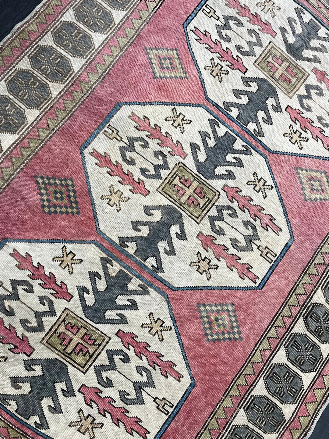 Beige Turkish Runner Rug 5' 5" x 7' 5" Hand-Knotted | No. WR42501