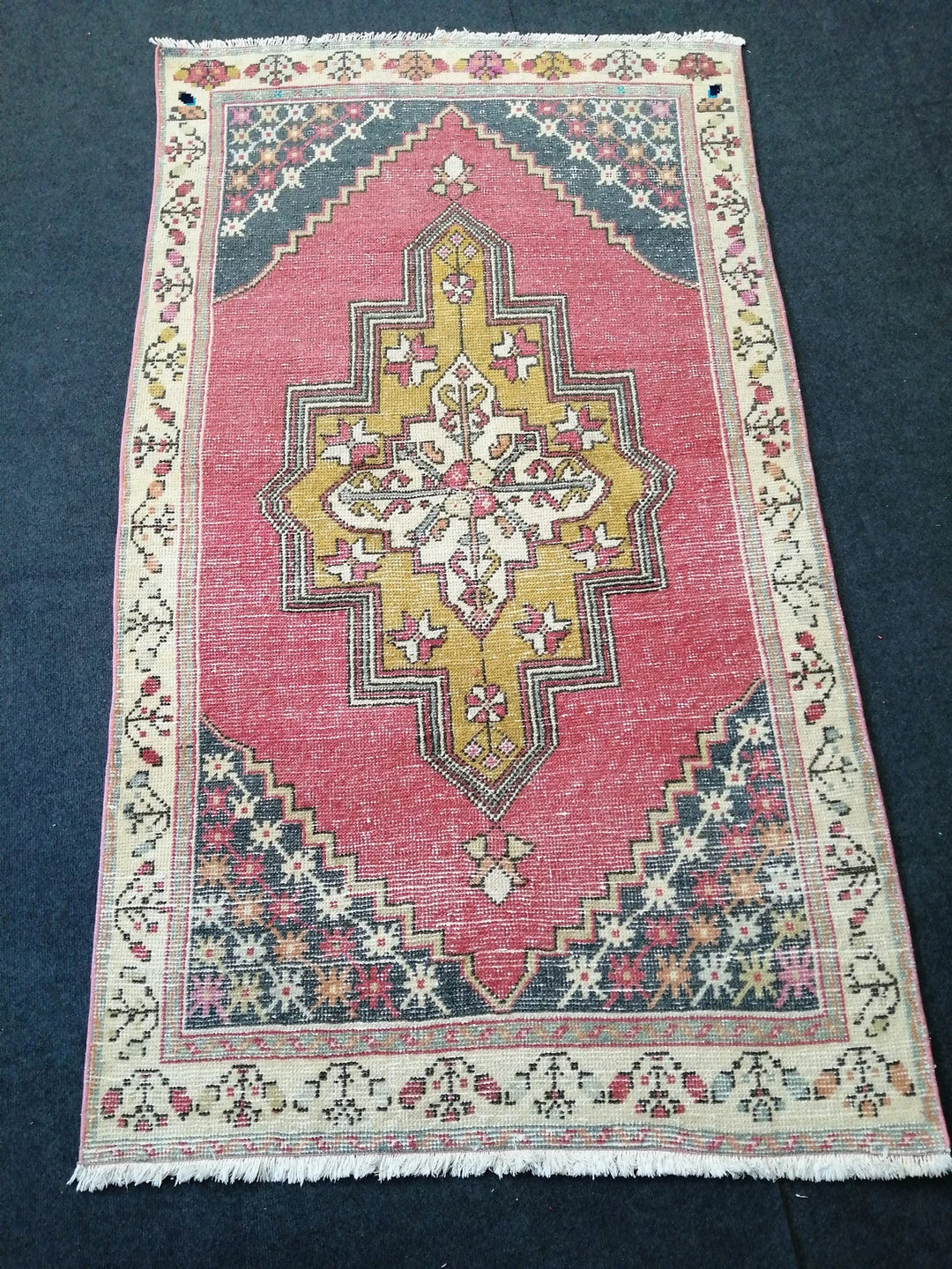 Blue Turkish Runner Rug 3' 6" x 6' Hand-Knotted | No. WR42858