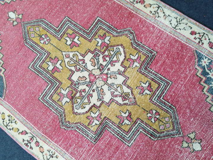 Blue Turkish Runner Rug 3' 6" x 6' Hand-Knotted | No. WR42858