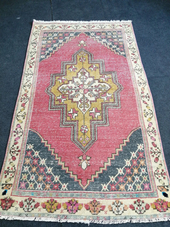 Blue Turkish Runner Rug 3' 6" x 6' Hand-Knotted | No. WR42858