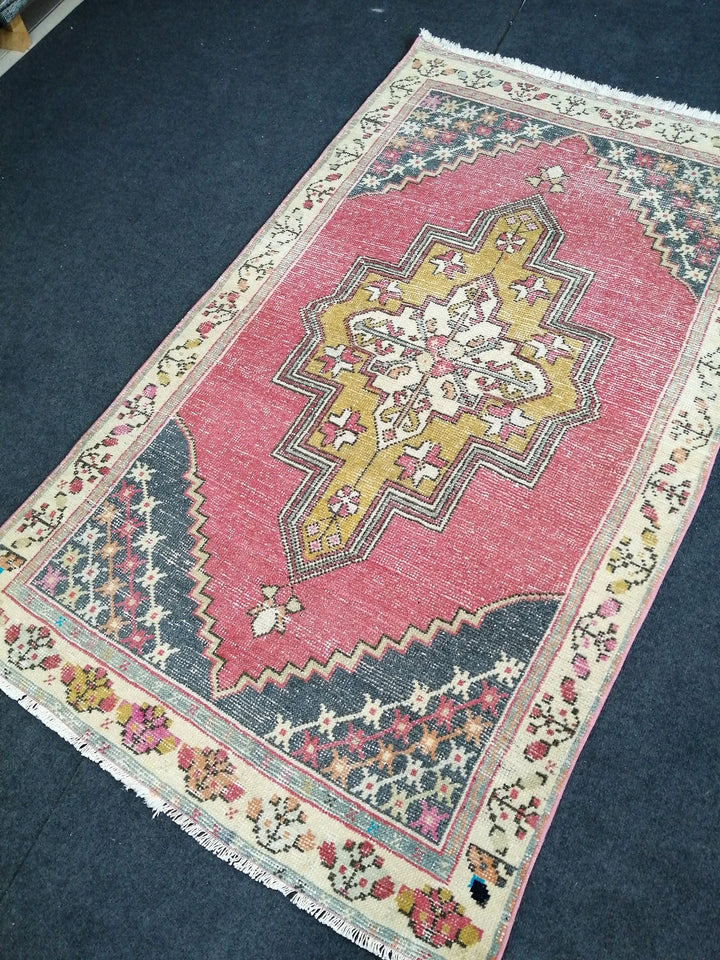 Blue Turkish Runner Rug 3' 6" x 6' Hand-Knotted | No. WR42858