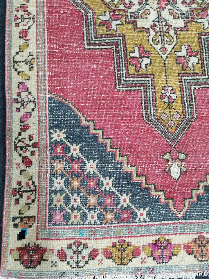 Blue Turkish Runner Rug 3' 6" x 6' Hand-Knotted | No. WR42858