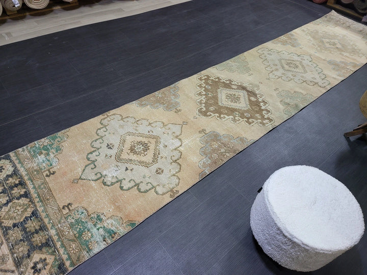 Rust Turkish Runner Rug 2' 7" x 12' 10" Hand-Knotted | No. WR43556
