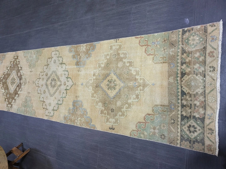 Rust Turkish Runner Rug 2' 7" x 12' 10" Hand-Knotted | No. WR43556