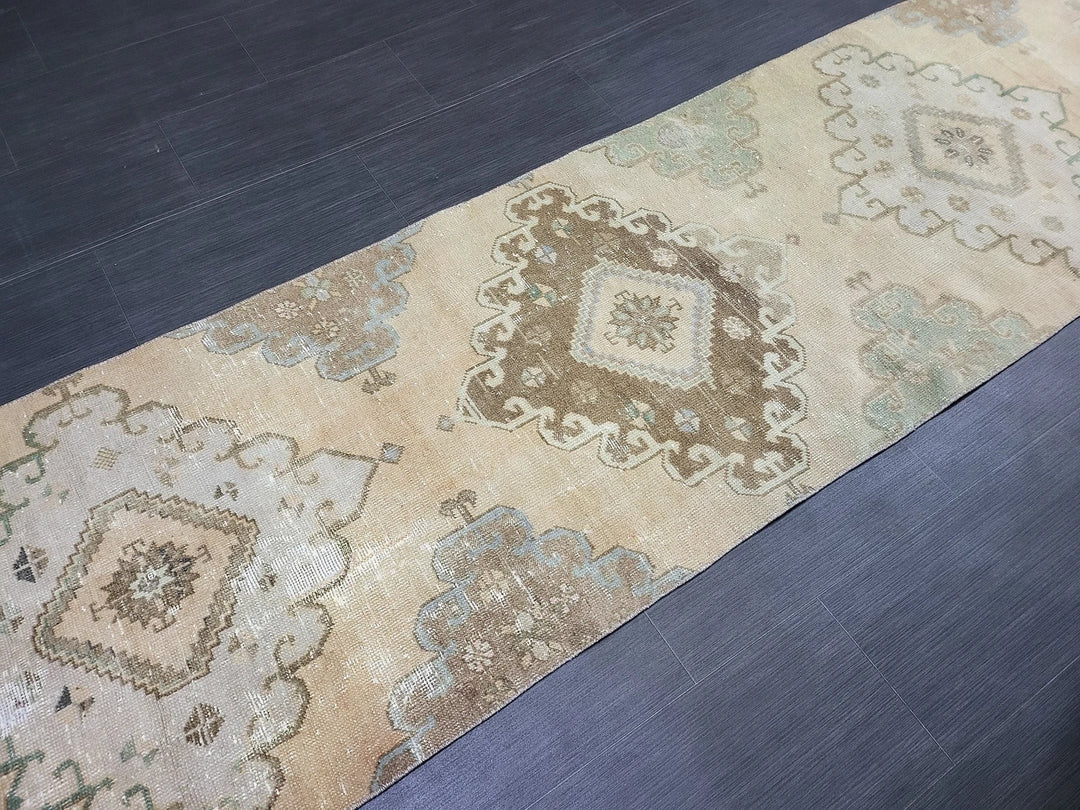 Rust Turkish Runner Rug 2' 7" x 12' 10" Hand-Knotted | No. WR43556