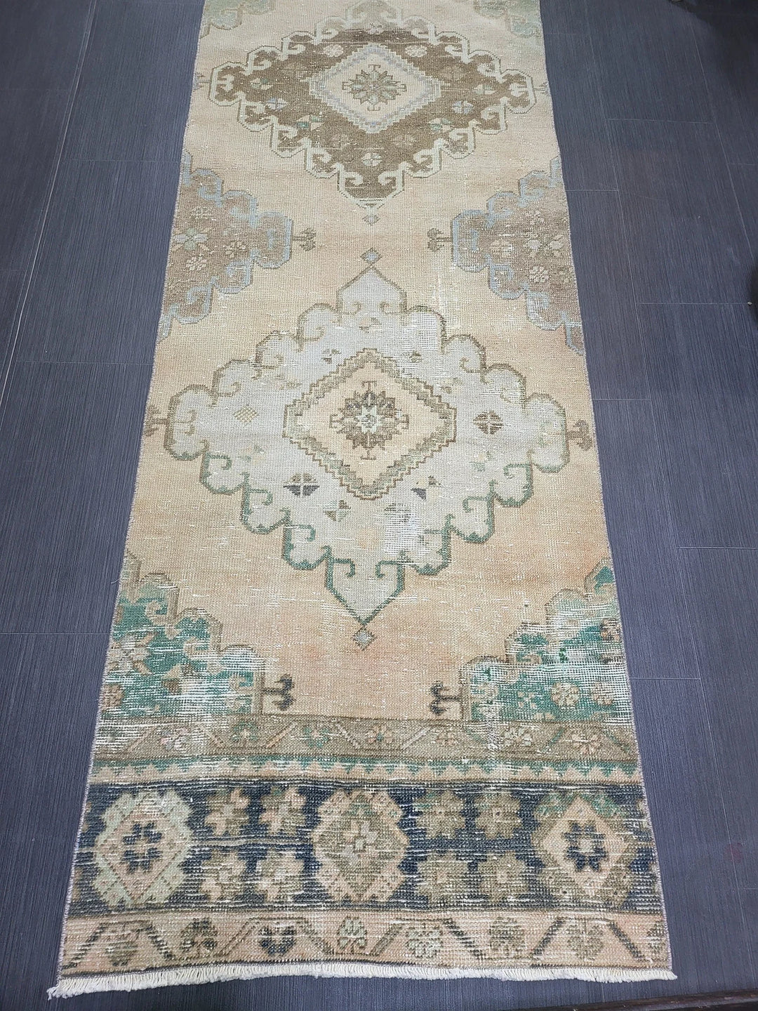 Rust Turkish Runner Rug 2' 7" x 12' 10" Hand-Knotted | No. WR43556