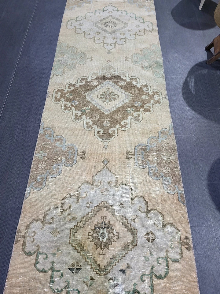 Rust Turkish Runner Rug 2' 7" x 12' 10" Hand-Knotted | No. WR43556