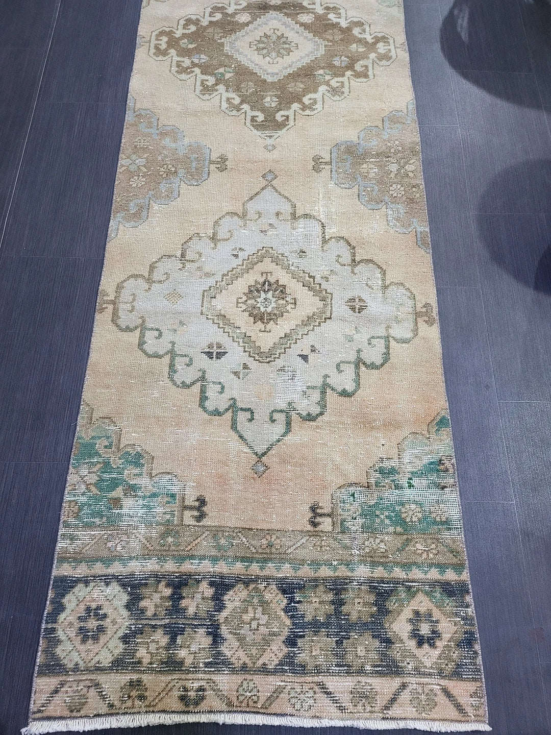 Rust Turkish Runner Rug 2' 7" x 12' 10" Hand-Knotted | No. WR43556