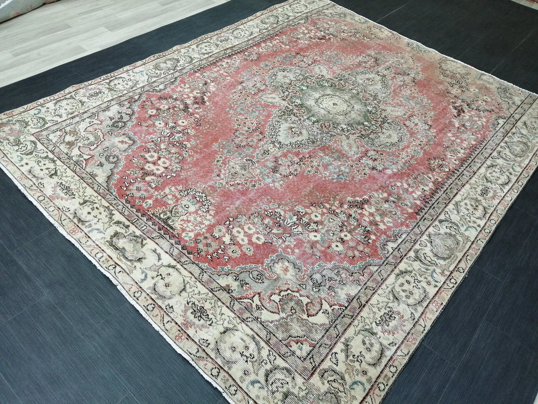 Rust Turkish Runner Rug 7' 2" x 9' Hand-Knotted | No. WR44251