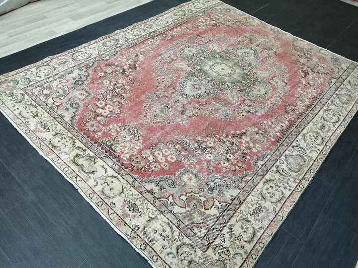 Rust Turkish Runner Rug 7' 2" x 9' Hand-Knotted | No. WR44251