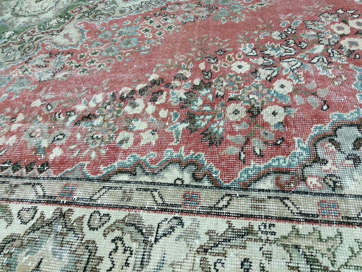 Rust Turkish Runner Rug 7' 2" x 9' Hand-Knotted | No. WR44251