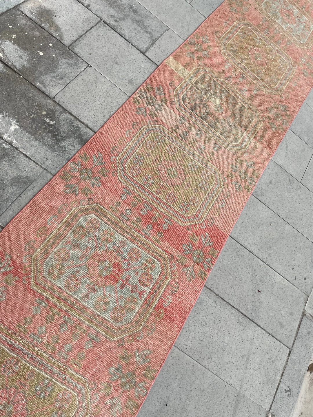 Beige Turkish Runner Rug 2' 9" x 18' 10" Hand-Knotted | No. WR44298