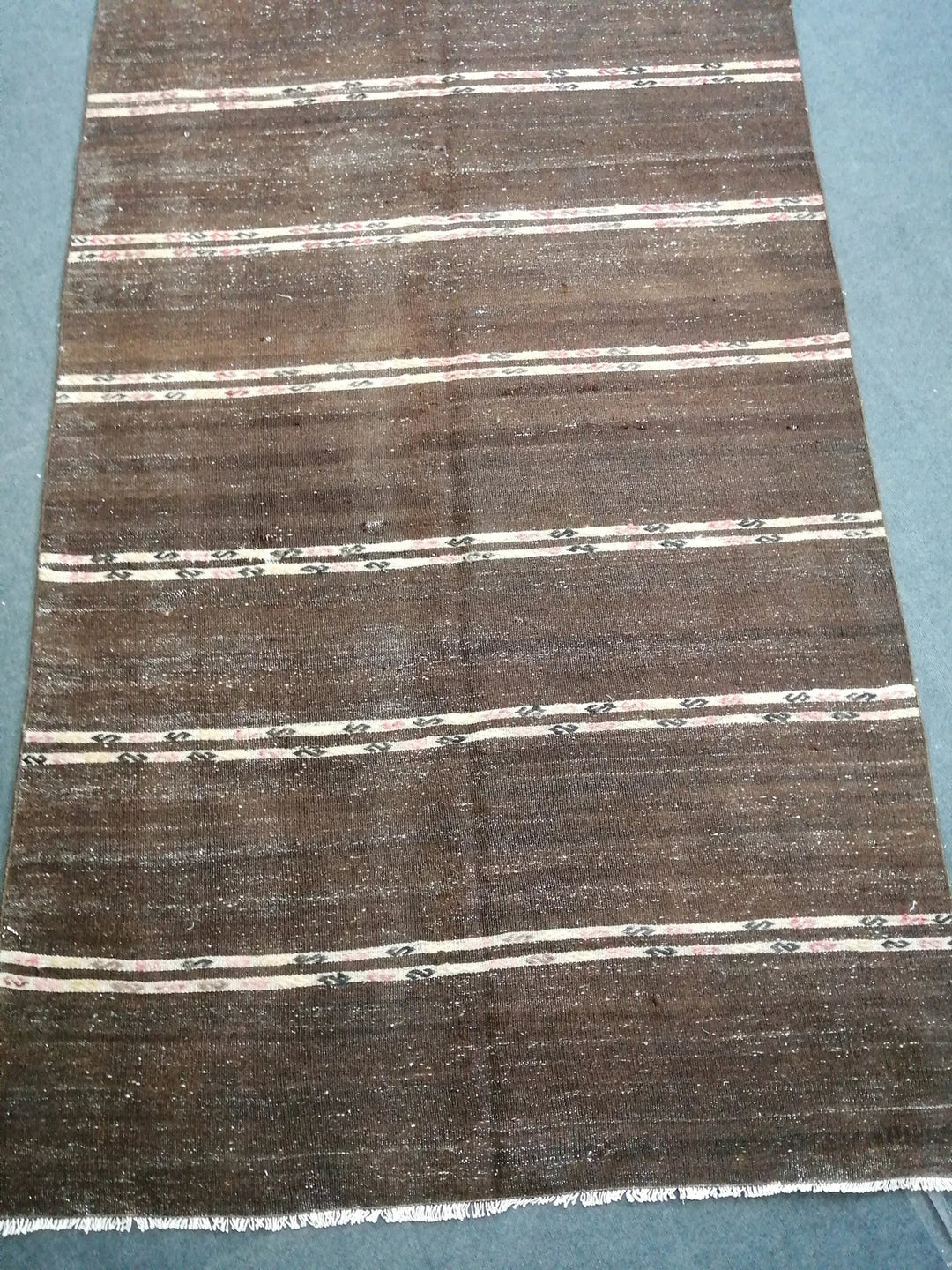 Beige Turkish Runner Rug 4' 11" x 12' 7" Hand-Knotted | No. WR44722