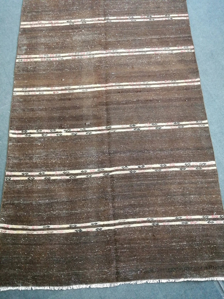 Beige Turkish Runner Rug 4' 11" x 12' 7" Hand-Knotted | No. WR44722
