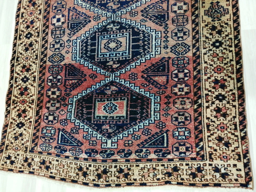 Blue Turkish Runner Rug 4' 10" x 10' 2" Hand-Knotted | No. WR44886
