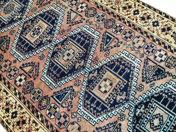 Blue Turkish Runner Rug 4' 10" x 10' 2" Hand-Knotted | No. WR44886