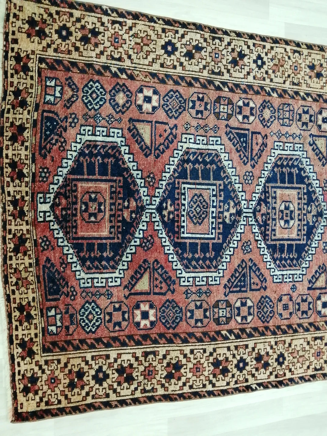 Blue Turkish Runner Rug 4' 10" x 10' 2" Hand-Knotted | No. WR44886