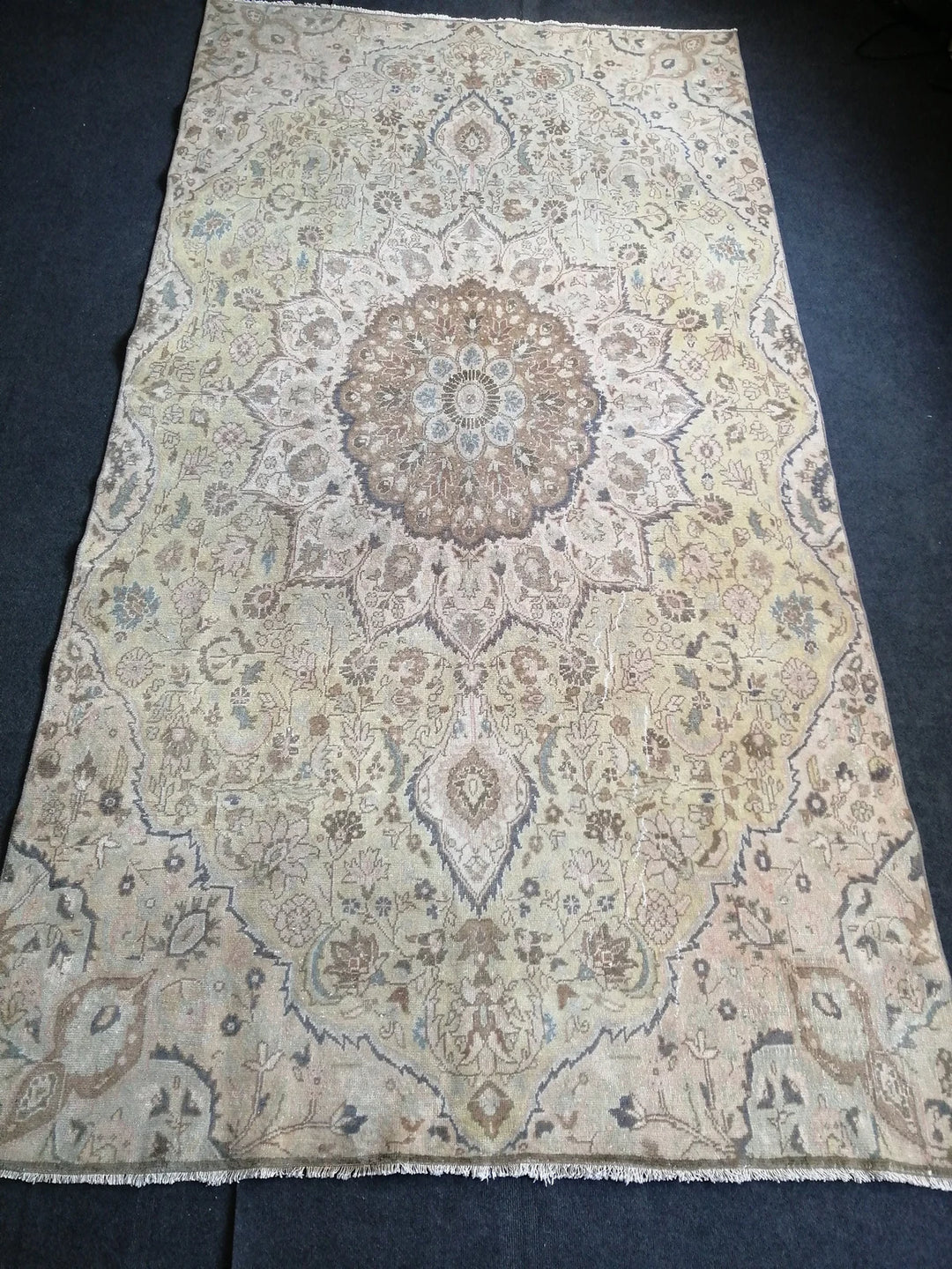 Beige Turkish Runner Rug 6' x 11' Hand-Knotted | No. WR45171