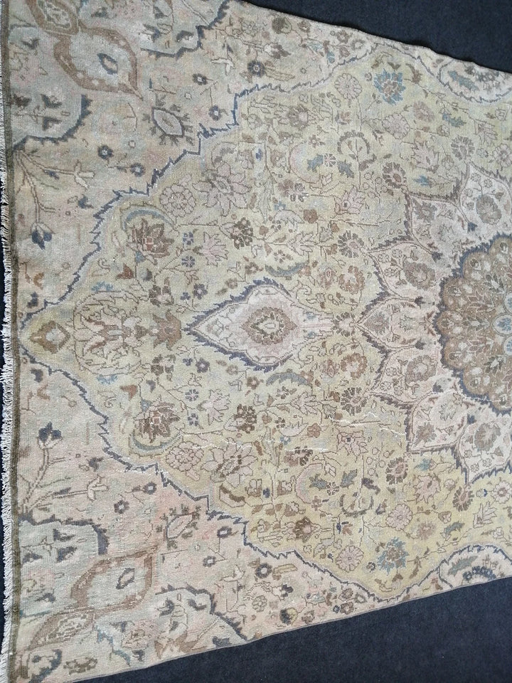 Beige Turkish Runner Rug 6' x 11' Hand-Knotted | No. WR45171
