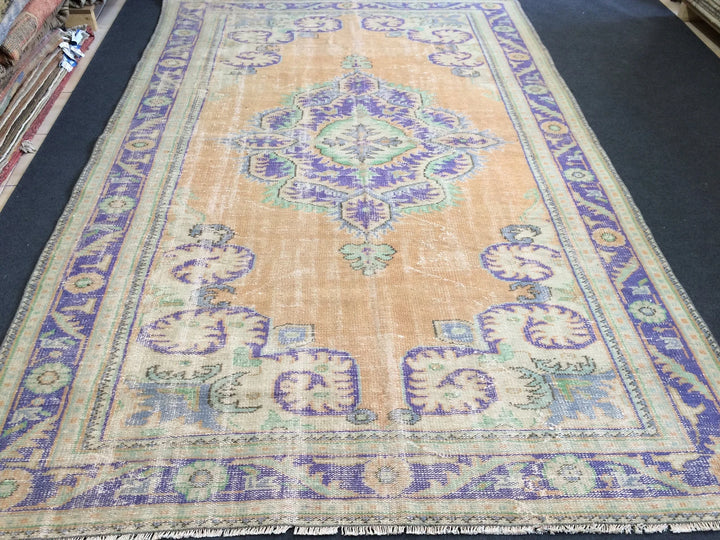 Beige Turkish Runner Rug 6' 2" x 10' Hand-Knotted | No. WR45178