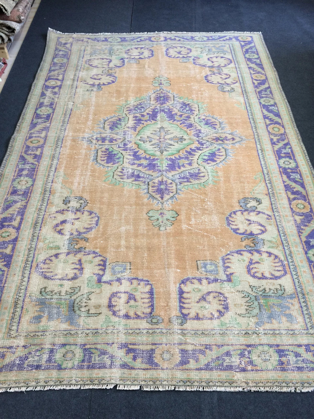 Beige Turkish Runner Rug 6' 2" x 10' Hand-Knotted | No. WR45178