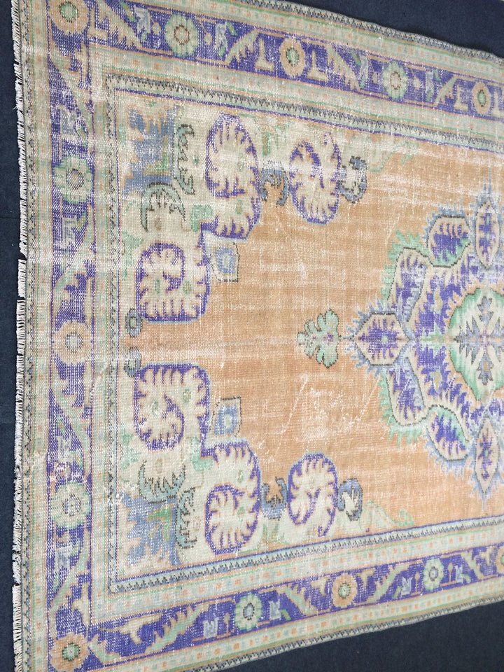 Beige Turkish Runner Rug 6' 2" x 10' Hand-Knotted | No. WR45178