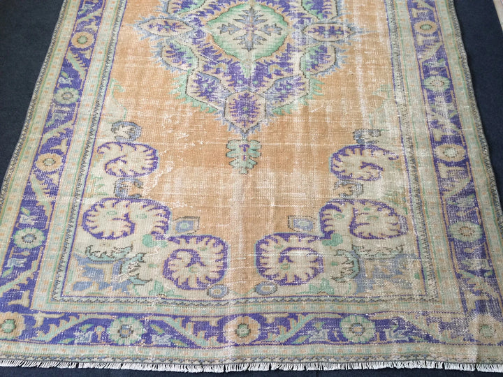 Beige Turkish Runner Rug 6' 2" x 10' Hand-Knotted | No. WR45178