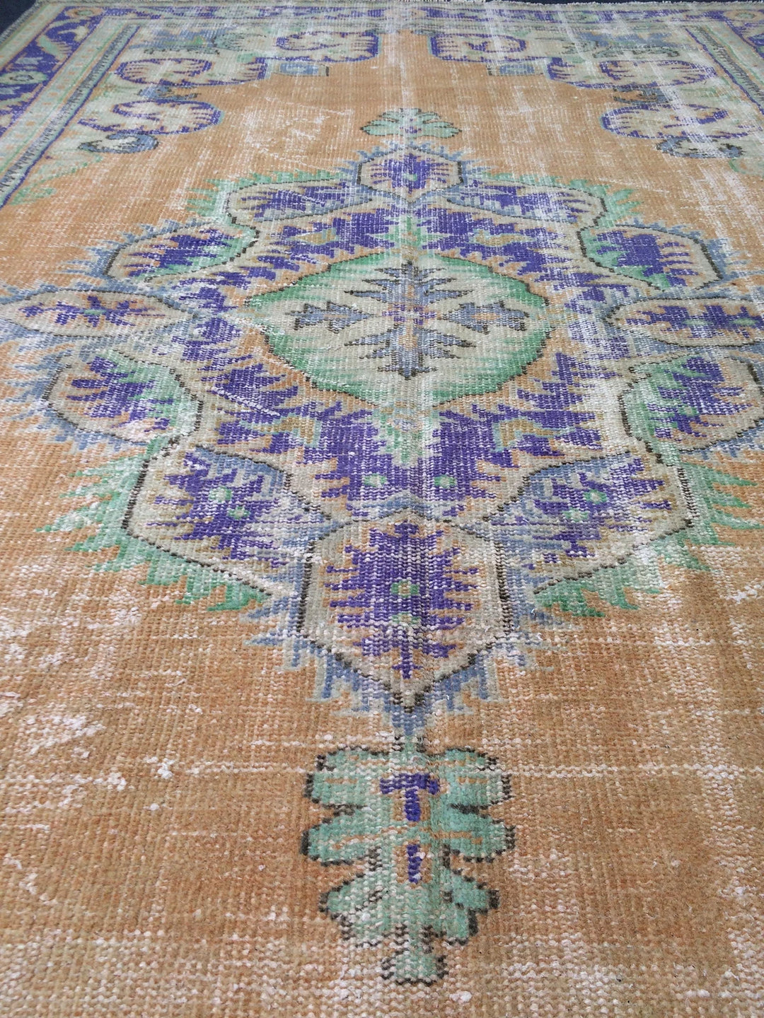 Beige Turkish Runner Rug 6' 2" x 10' Hand-Knotted | No. WR45178