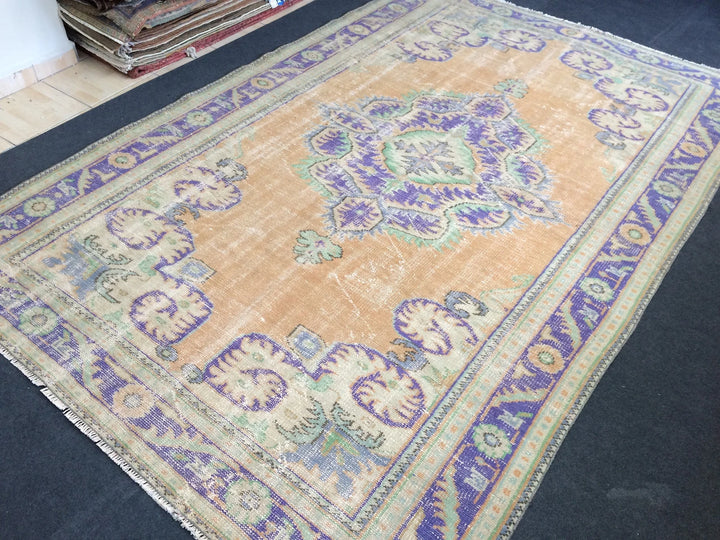 Beige Turkish Runner Rug 6' 2" x 10' Hand-Knotted | No. WR45178