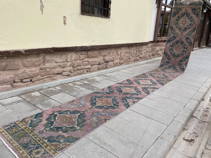 Beige Turkish Runner Rug 2' 8" x 22' 11" Hand-Knotted | No. WR45360