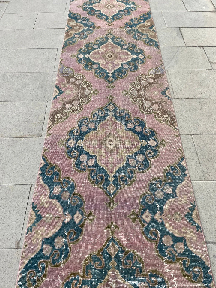 Beige Turkish Runner Rug 2' 8" x 22' 11" Hand-Knotted | No. WR45360