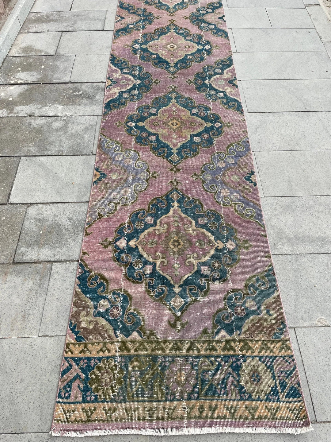 Beige Turkish Runner Rug 2' 8" x 22' 11" Hand-Knotted | No. WR45360