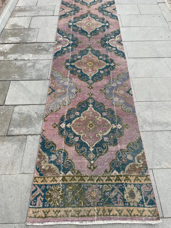 Beige Turkish Runner Rug 2' 8" x 22' 11" Hand-Knotted | No. WR45360