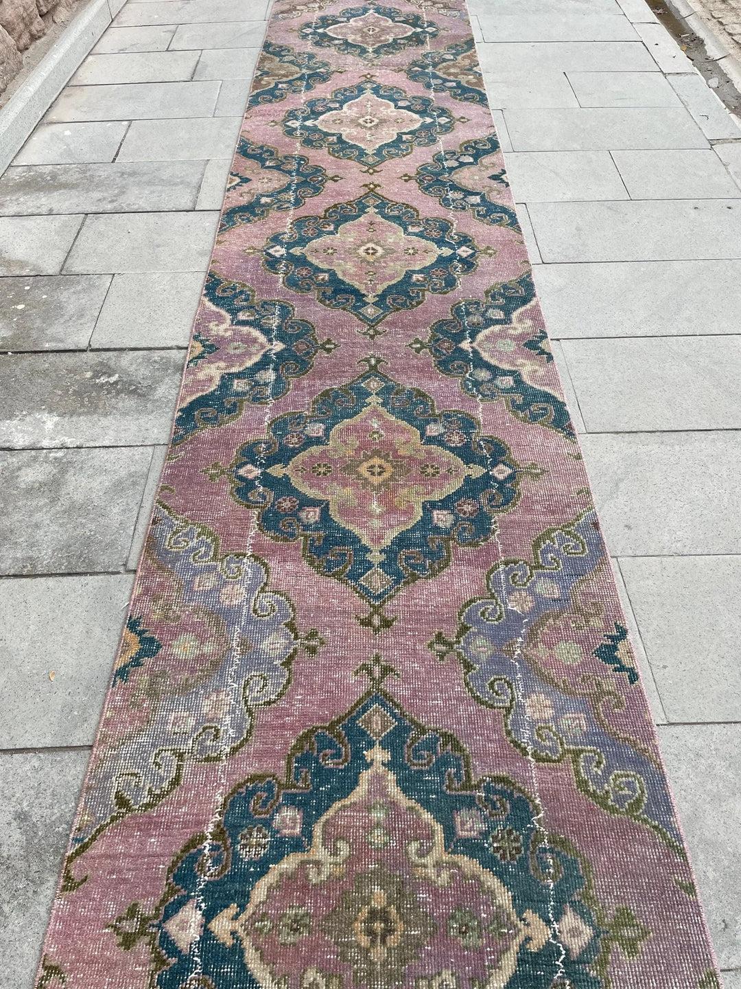 Beige Turkish Runner Rug 2' 8" x 22' 11" Hand-Knotted | No. WR45360