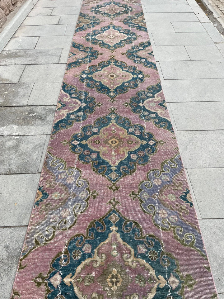 Beige Turkish Runner Rug 2' 8" x 22' 11" Hand-Knotted | No. WR45360