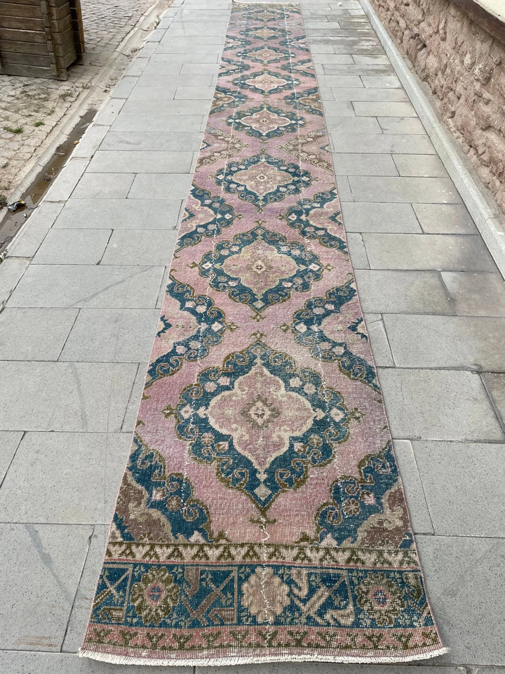 Beige Turkish Runner Rug 2' 8" x 22' 11" Hand-Knotted | No. WR45360